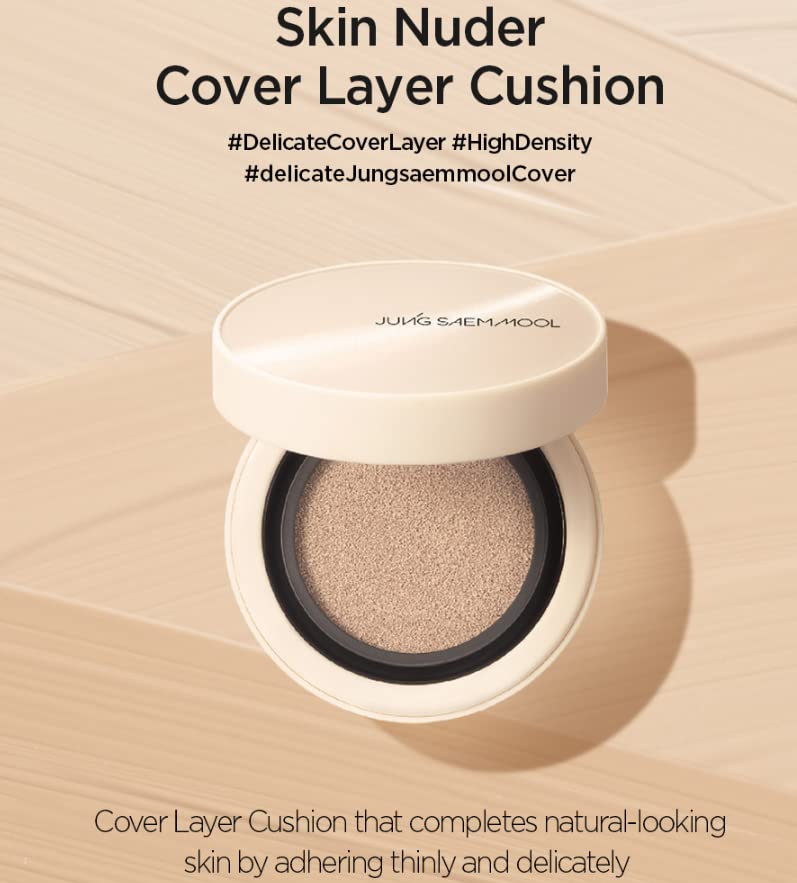 [JUNGSAEMMOOL OFFICIAL] Skin Nuder Cover Layer Cushion 22 (Light) | Refill Included | Delicate Cover | All-day Lasting | Makeup Artist Brand