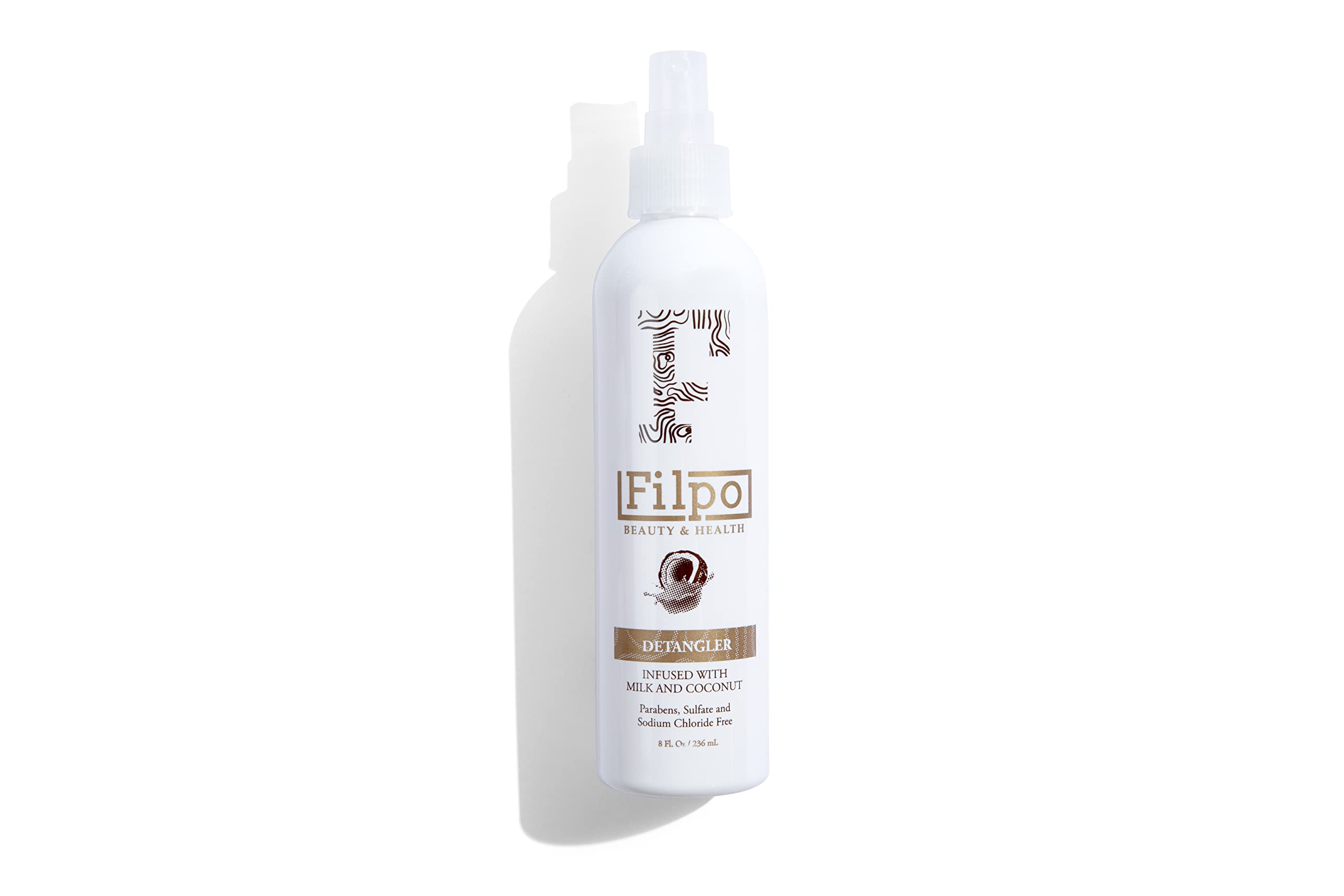 FILPO Beauty Hair Detangler Spray - 6 in 1 Coconut Milk and Argan Oil Infused Hydrating Anti-Frizz Leave-in Conditioner for Curly Hair