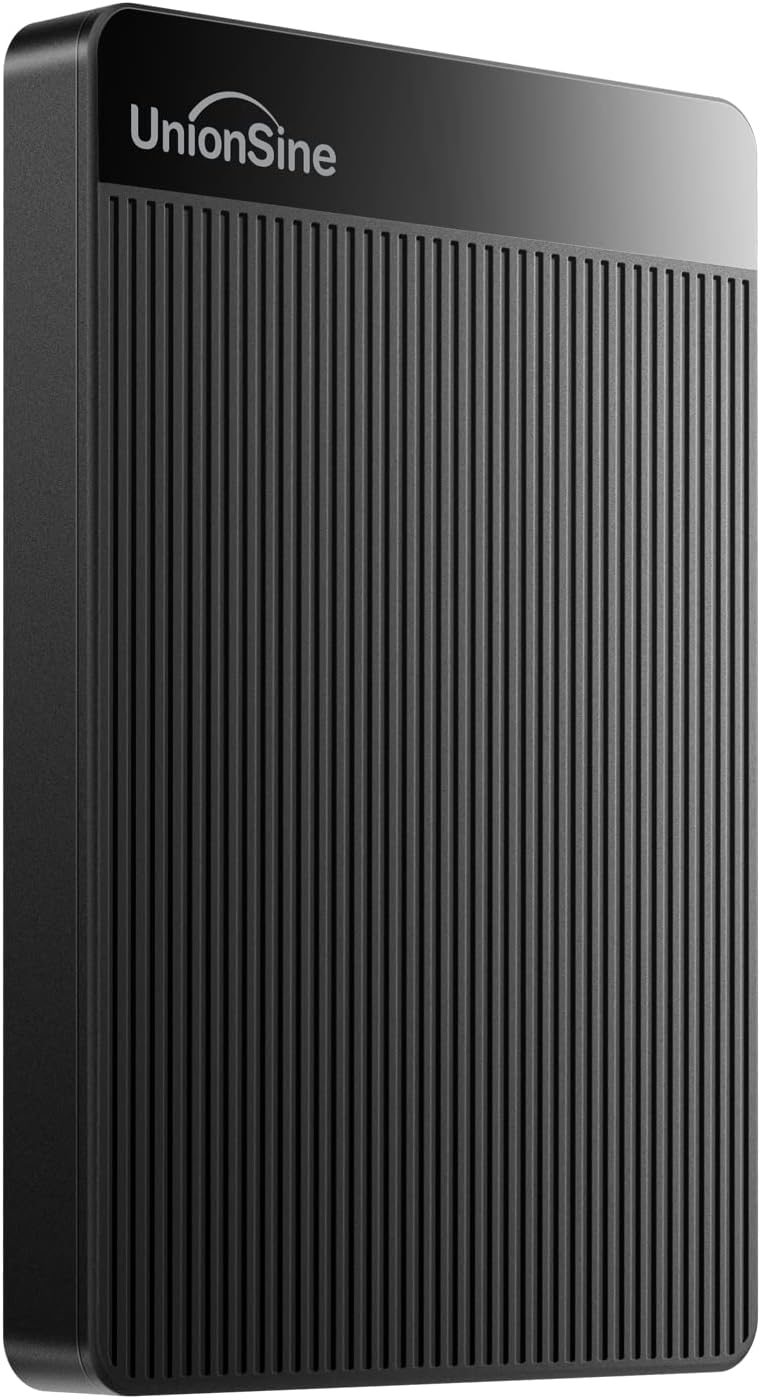 UnionSine 1TB Ultra Slim Portable External Hard Drive HDD-USB 3.0 for PC, Mac, Laptop, PS4, Xbox one,Xbox 360-Super Fast Transmission-HD-2510(Black)