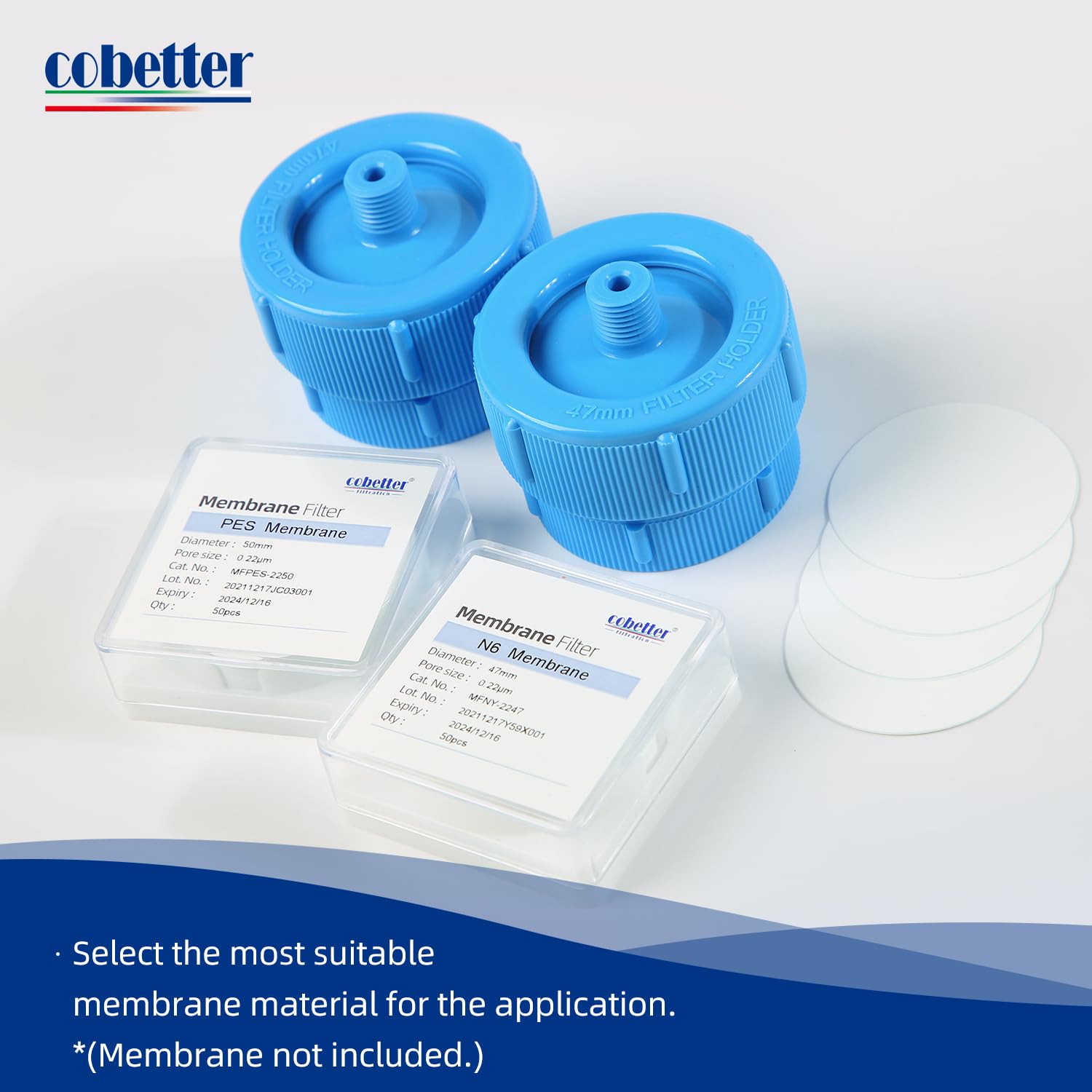 COBETTER 1 pcs/Pack Filter Holder Polypropylene Reusable for 47mm Disc Membranes Filter