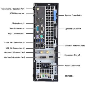 Dell OptiPlex 7040 SFF Desktop PC,Intel Quad Core i7-6700 3.4GHz,Nvidia GT 1030,32GB DDR4 Ram New 1TB NVMe M.2 SSD+2TB HDD,Built-in WIFI & Bluetooth HDMI Windows10 Pro Wireless Keyboard&Mouse (Renewed)