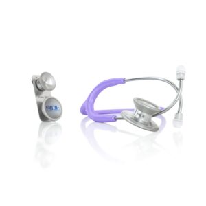 mdf instruments md one epoch lightweight titanium stethoscope (pastel purple) + mdf pediatric attachment with clip