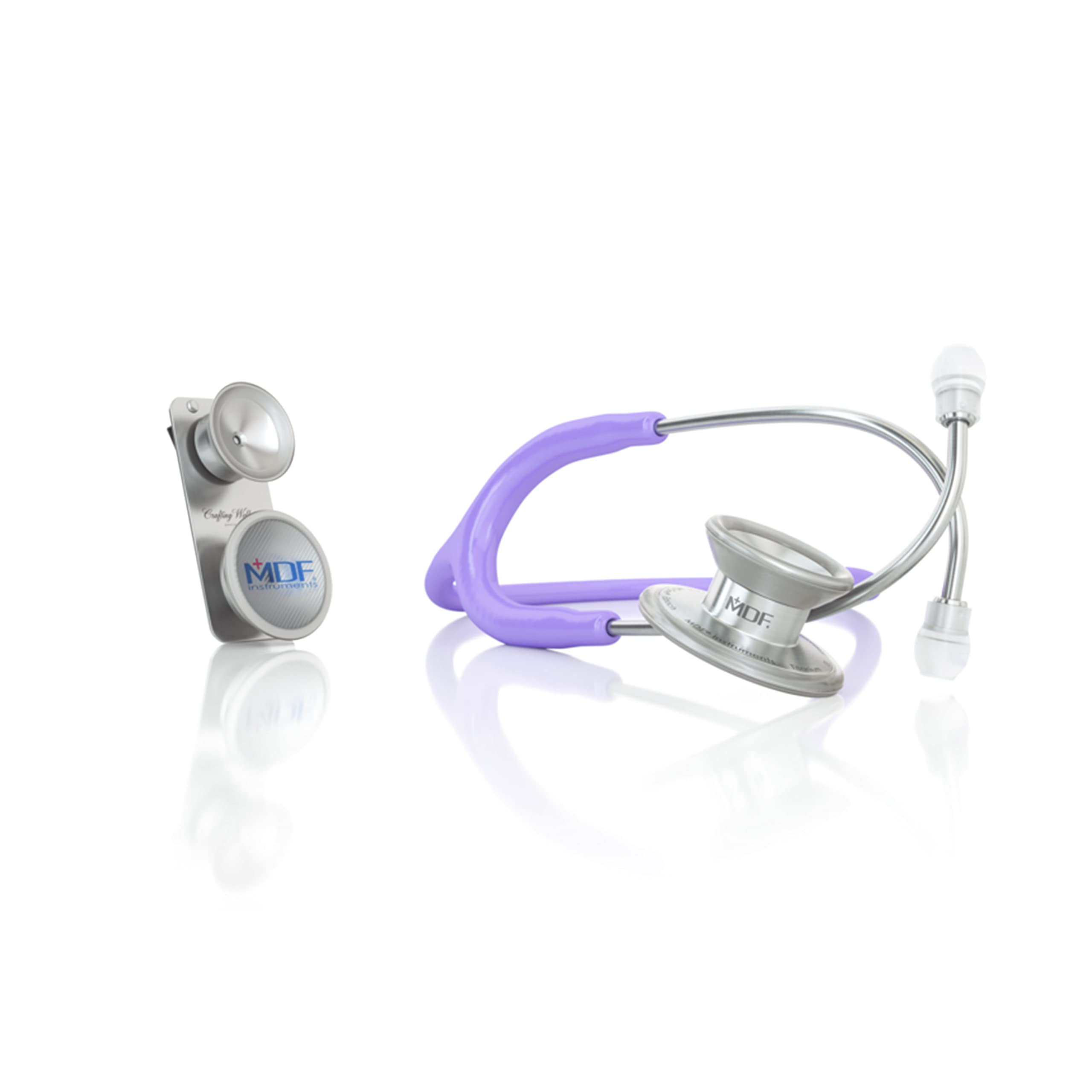 MDF Instruments MD One Epoch Lightweight Titanium Stethoscope (Pastel Purple) + MDF Pediatric Attachment with Clip