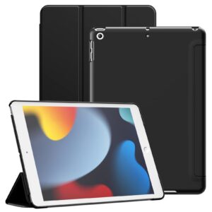 jetech case for ipad 10.2-inch (9th/8th/7th generation, 2021/2020/2019), protective hard back shell soft-touch tablet stand cover, auto wake/sleep (black)