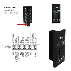 TPM 2.0 Module LPC Interface 20Pin Module Motherboard Compatible with TPM2.0 Remote Card Encryption Security Board Electronic Component