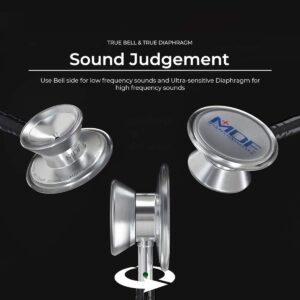 MDF Instruments MD One Epoch Lightweight Titanium Stethoscope + MDF Pediatric Attachment with Clip