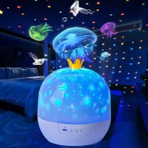 star projector night light for kids, 2 in 1 projector and night light for kids room,360° rotation ocean galaxy projector for children baby nursery toys birthday （6 films