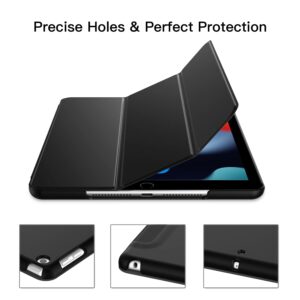 JETech Case for iPad 10.2-Inch (9th/8th/7th Generation, 2021/2020/2019), Protective Hard Back Shell Soft-Touch Tablet Stand Cover, Auto Wake/Sleep (Black)