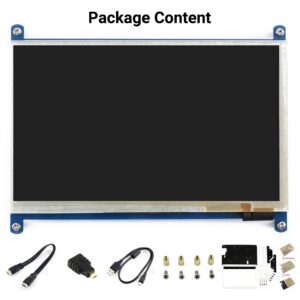 Waveshare 7inch Capacitive Touch Screen LCD with Bicolor Case Compatible with Raspberry Pi 4B/3B+/3A+/2B/B+/A+/Zero/Zero W/WH/Zero 2W CM3+/4 800×480 Resolution HDMI Supports Windows