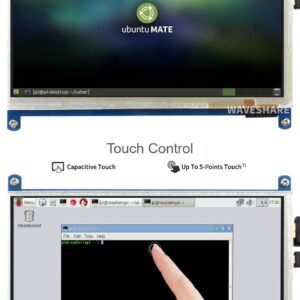 waveshare 7inch Capacitive Touch Screen LCD Compatible with Raspberry Pi 4B/3B+/3A+/2B/B+/A+/Zero/Zero W/WH/Zero 2W CM3+/4 800×480 Resolution HDMI Low Power Consumption Supports Windows