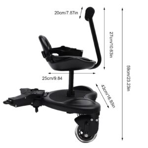 2-in-1 Universal Stroller Board, Buggy Child Board with Seat Removable Pedal Pushchair Wheeled Board