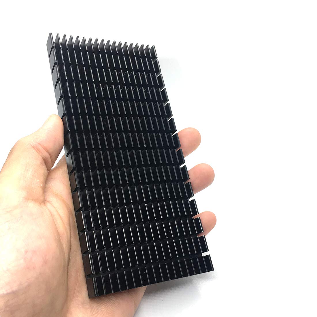 2Pcs Aluminum Heat Sink 5.9 x 2.91 x 0.39 Inch Black Heatsinks Fins for Cooler PCB Board LED Motherboard.with Thermal Conductive Adhesive Tape Cooling Fin