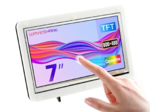 waveshare 7inch capacitive touch screen lcd with bicolor case compatible with raspberry pi 4b/3b+/3a+/2b/b+/a+/zero/zero w/wh/zero 2w cm3+/4 800×480 resolution hdmi supports windows