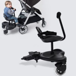 2-in-1 Universal Stroller Board, Buggy Child Board with Seat Removable Pedal Pushchair Wheeled Board