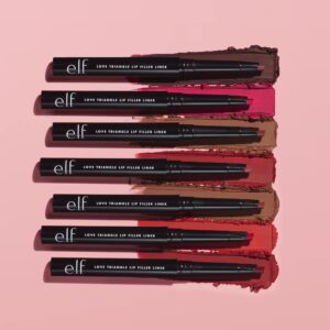 e.l.f. Love Triangle Lip Filler Liner, 2-in-1 Lipliner Pencil For Sculpting & Filling, Long-Lasting Intense Color, Vegan & Cruelty-Free, Hot Pink