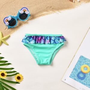 Baby Infant Girls Swimsuit Set Rash Guard 2 Piece Long Sleeve Bathing Suit Beach Wear Swimwear 9-12 Months Mermaid