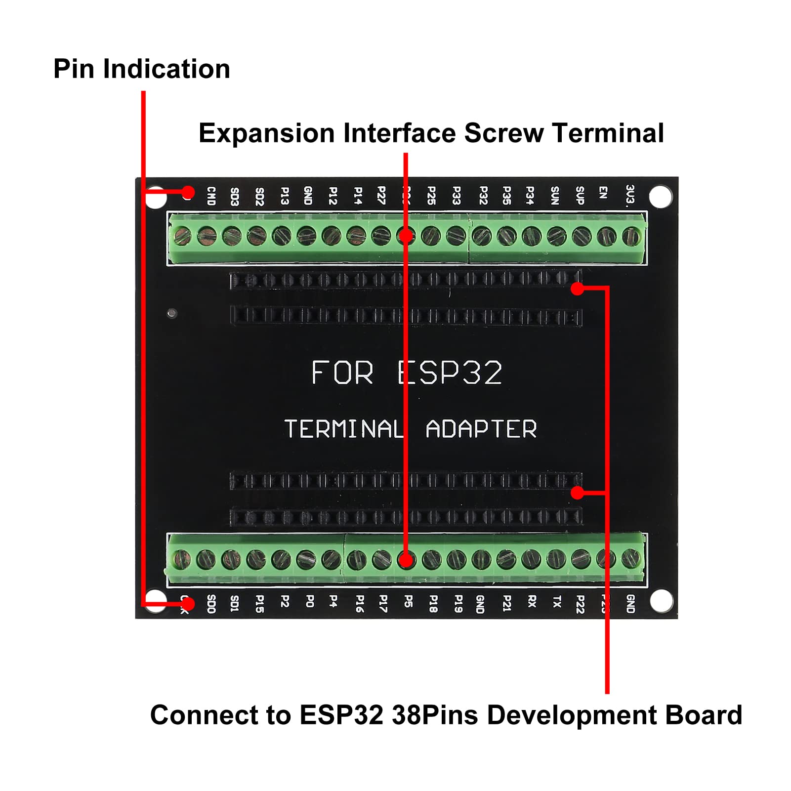 5PCS ESP32 Breakout Board GPIO 1 into 2 Compatible with 38 Pins ESP32S ESP32 Development Board 2.4 GHz Dual Core WLAN WiFi + Bluetooth 2-in-1 Microcontroller ESP-WROOM-32 Chip for Arduino