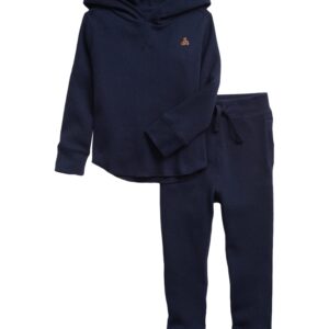 GAP baby boys Textured Long Sleeve Top and Jogger Set, Tapestry Navy V2, 4YRS US