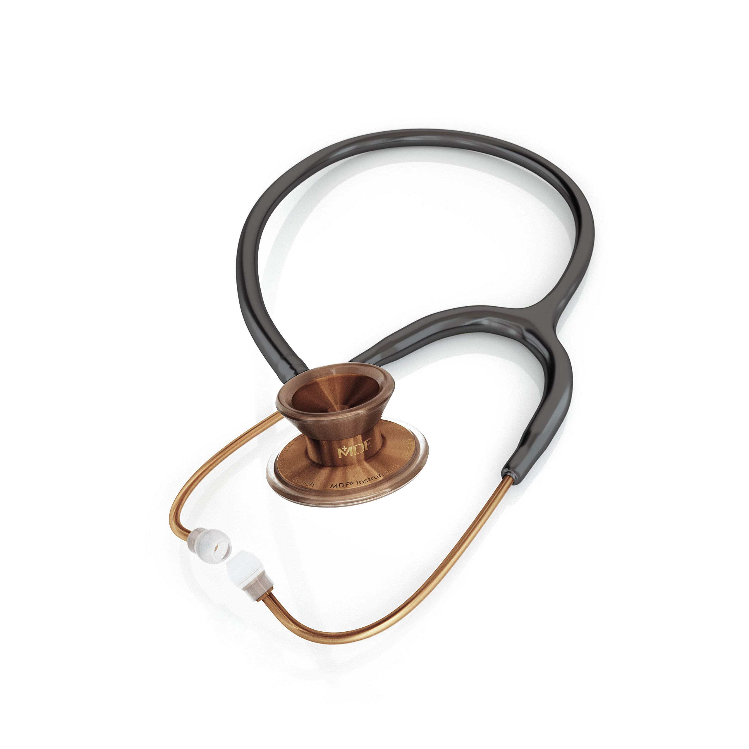 MDF Instruments Cyprium MD One Epoch Lightweight Titanium Stethoscope + MDF Pediatric Attachment with Clip