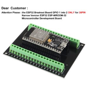 5PCS ESP32 Breakout Board GPIO 1 into 2 Compatible with 38 Pins ESP32S ESP32 Development Board 2.4 GHz Dual Core WLAN WiFi + Bluetooth 2-in-1 Microcontroller ESP-WROOM-32 Chip for Arduino