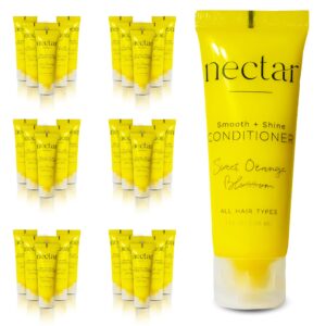 world amenities - nectar bulk conditioner | 300 count, 1 oz | sweet orange blossom, mini travel size toiletries (100% recyclable tube with flip top cap) hotel amenities, airbnb rentals.