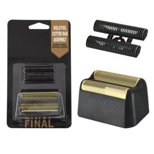 professional 5 star series finale shaver,replacement gold foil and cutter bar assembly, super close shaving for professional barbers and stylists,compatible with wahl shaver foil 7043