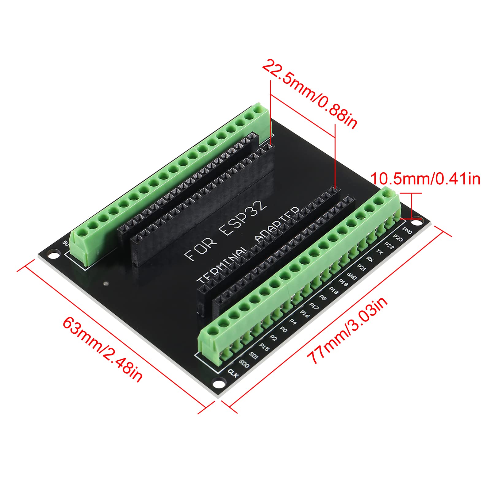 5PCS ESP32 Breakout Board GPIO 1 into 2 Compatible with 38 Pins ESP32S ESP32 Development Board 2.4 GHz Dual Core WLAN WiFi + Bluetooth 2-in-1 Microcontroller ESP-WROOM-32 Chip for Arduino