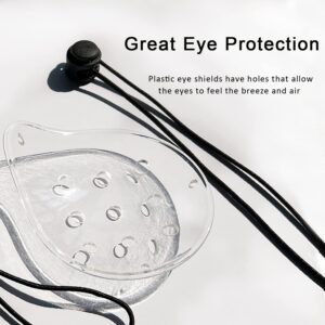 Vandorla Eye Shield, 6 Pcs Plastic Eye Shield Eye Patch for Eye Protection Eye Surgery Covering Breathable with 6 Elastic Rope, Transparent