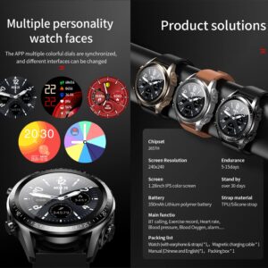 Tuanzi JM03 2 in 1 Smart Watch with Earbuds 1.28" Smartwatch TWS HiFi Stereo Wireless Headset Combo Bluetooth Phone Call for Android iOS(Black)