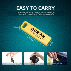 EQUANTU Quran USB Flash Drive - Portable 32GB Thumb Flash Drive, Quran in MP3 Format, 27 Famous Readers, Appliable for Cars, Laptops, Quran Speaker, and Other USB Compatible Devices (Black)