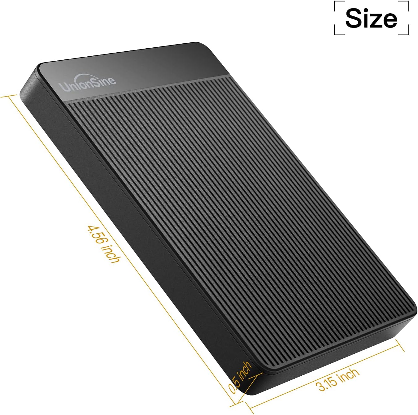 UnionSine 1TB Ultra Slim Portable External Hard Drive HDD-USB 3.0 for PC, Mac, Laptop, PS4, Xbox one,Xbox 360-Super Fast Transmission-HD-2510(Black)