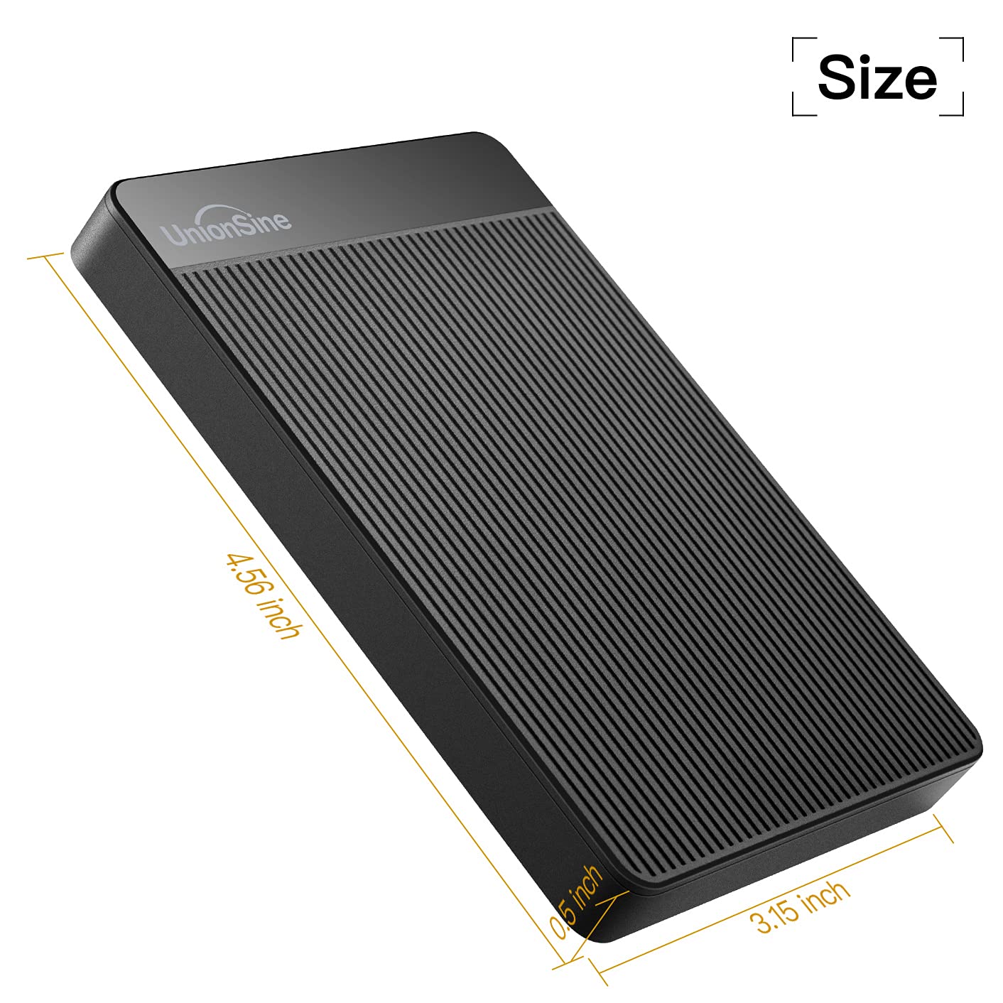 UnionSine 1TB Ultra Slim Portable External Hard Drive HDD-USB 3.0 for PC, Mac, Laptop, PS4, Xbox one,Xbox 360-Super Fast Transmission-HD-2510(Black)