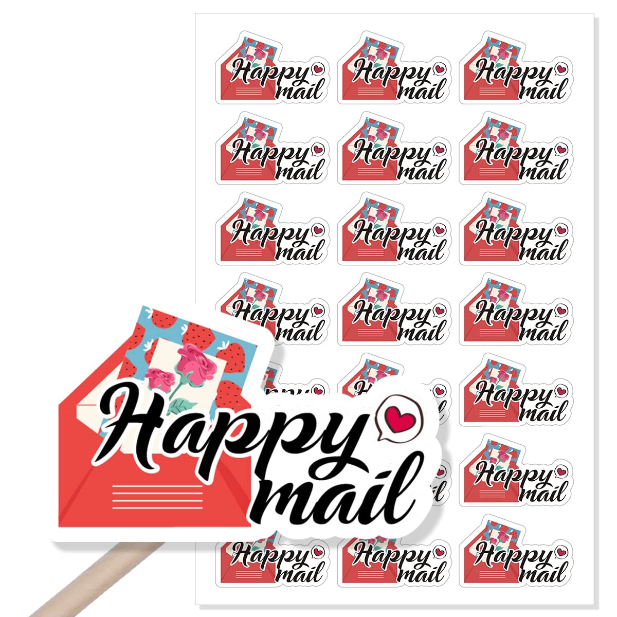 180 PCS Cute Happy Mail Small Shop Thank You Stickers,Small Business Label sitcker,Envelopes Stickers for Handmade Goods/Bags Business Packages,Thanks Stickers for Envelopes Seals, HM2