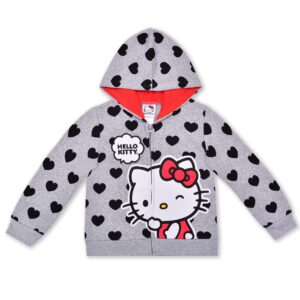 Hello Kitty Girls’ 2 Pack Hoodie for Infant, Toddler and Little Kids – Red/Grey