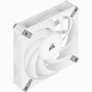 Corsair AF120 Elite, High-Performance 120mm PWM Fluid Dynamic Bearing Fan with AirGuide Technology (Low-Noise, Zero RPM Mode Support) Single Pack - White