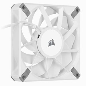 Corsair AF120 Elite, High-Performance 120mm PWM Fluid Dynamic Bearing Fan with AirGuide Technology (Low-Noise, Zero RPM Mode Support) Single Pack - White