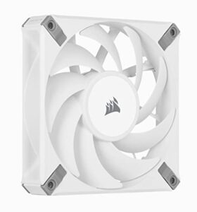 corsair af120 elite, high-performance 120mm pwm fluid dynamic bearing fan with airguide technology (low-noise, zero rpm mode support) single pack - white