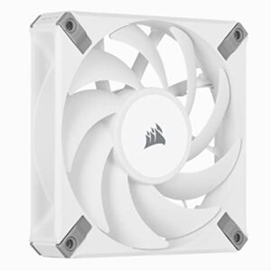 Corsair AF120 Elite, High-Performance 120mm PWM Fluid Dynamic Bearing Fan with AirGuide Technology (Low-Noise, Zero RPM Mode Support) Single Pack - White