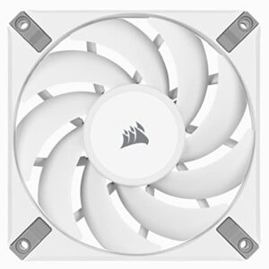 Corsair AF120 Elite, High-Performance 120mm PWM Fluid Dynamic Bearing Fan with AirGuide Technology (Low-Noise, Zero RPM Mode Support) Single Pack - White