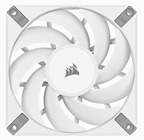 Corsair AF120 Elite, High-Performance 120mm PWM Fluid Dynamic Bearing Fan with AirGuide Technology (Low-Noise, Zero RPM Mode Support) Single Pack - White