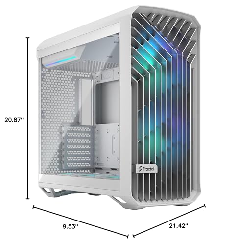 Fractal Design Torrent RGB White E-ATX Tempered Glass Window High-Airflow Mid Tower Computer Case