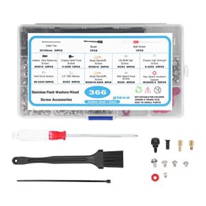 366pcs laptop notebook computer replacement screws kit with screwdriver brush set kit motherboard standoffs screw kit for laptop computer ssd hard disk