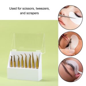 LIXIMMAZN Dust-proof 8 Holes Tweezers Holder, Eyelash Extensions Supplies Acrylic Display, Acrylic Rack Storage Eyelash Extension Tools with Dust Cover Tweezer Display Stand Salon