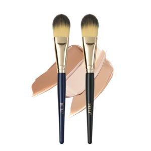 beili foundation brush set for liquid mask concealer makeup flat foundation makeup brushes for liquid cream foundation powder buffing blending premium face makeup brushes(2pcs)