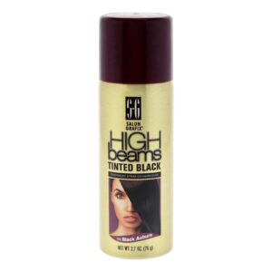 high beams tinted black temporary spray - no bleach hair color for women and men - temporary hair dye for subtle highlights - black auburn - 2.7 oz