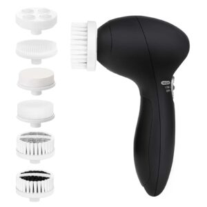 Facial Cleansing Brush Face Scrubber: CLSEVXY Electric Face Spin Cleanser Brushes with 6 Brush Heads for Deep Cleansing, Gentle Exfoliating, Removing Blackhead, Massaging