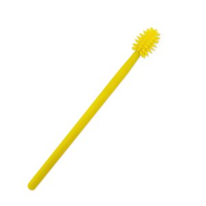 Heartsetpet Soft Cat Toothbrush with 360-degree Head | Safe, Effective & Deep Pet Teeth Cleaning | Brush Away Bad Breath | Food Grade Silicone (1 Pack, Yellow)