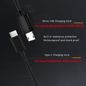 6Ft Fast Charger Fit for Fire Tablet,Compatible with All Fire HD Tablets(Fire HD 7 8 10&Kids Edition,Fire Max 11,Fire Plus& Kids Pro,Kindle Fire&All Kindle E-Reader),with 6Ft USB-C Micro USB Cable