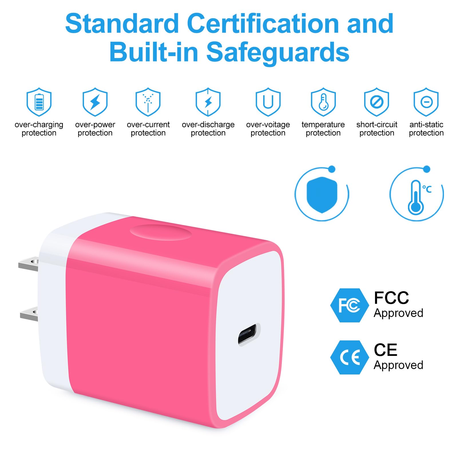 USB C Power Adapter Fast Wall Charger Compatible iPhone 15 iPad Pro 2021/2020/2018 11"/12.9", iPad Mini 6, iPad Air 4, Samsung Galaxy A03s,A53,A73,S22,A52,20W PD Charger Block 6FT Type C to C Cable