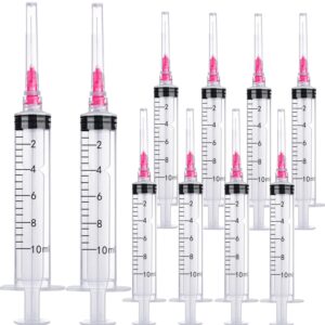 100pack 10ml 10cc disposable measuring tool lab syringes with 18ga, individually sterile package